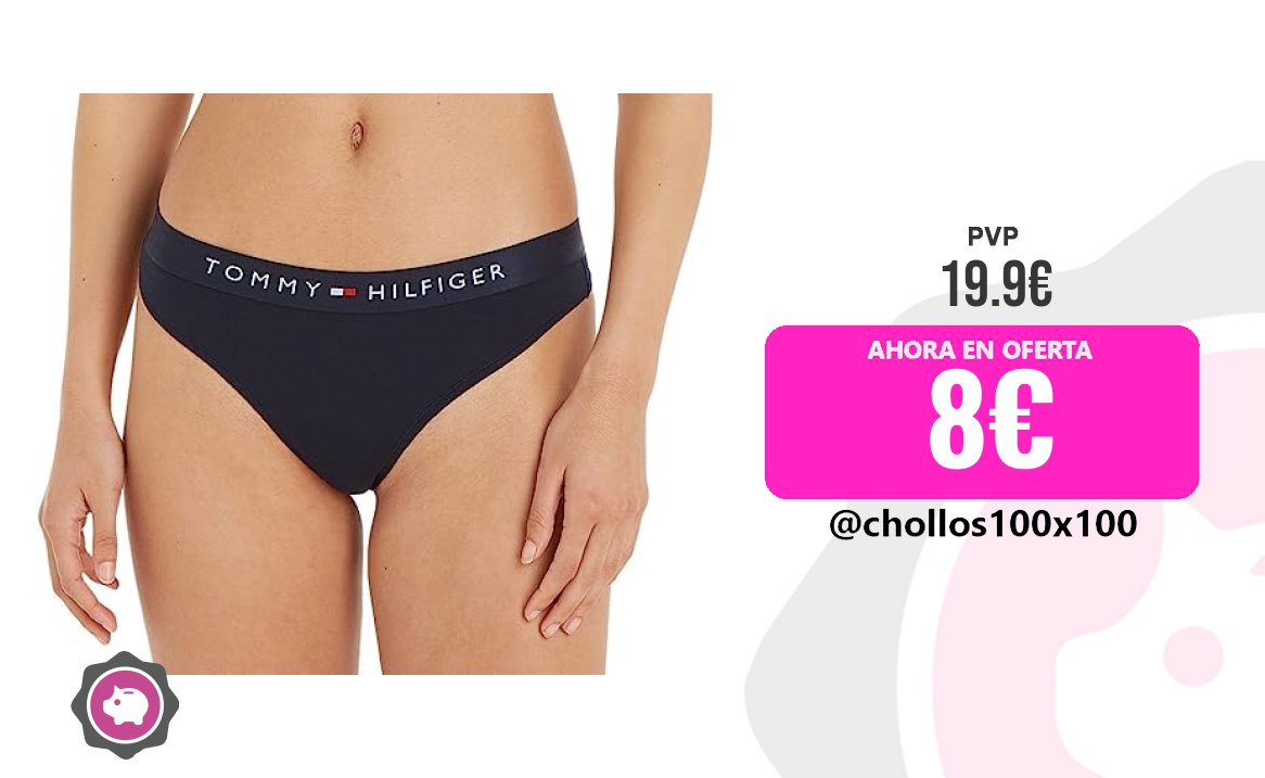 Tanga Tommy Tommy Hilfiger Tanga Para Mujer String, Azul (Desert Sky), M