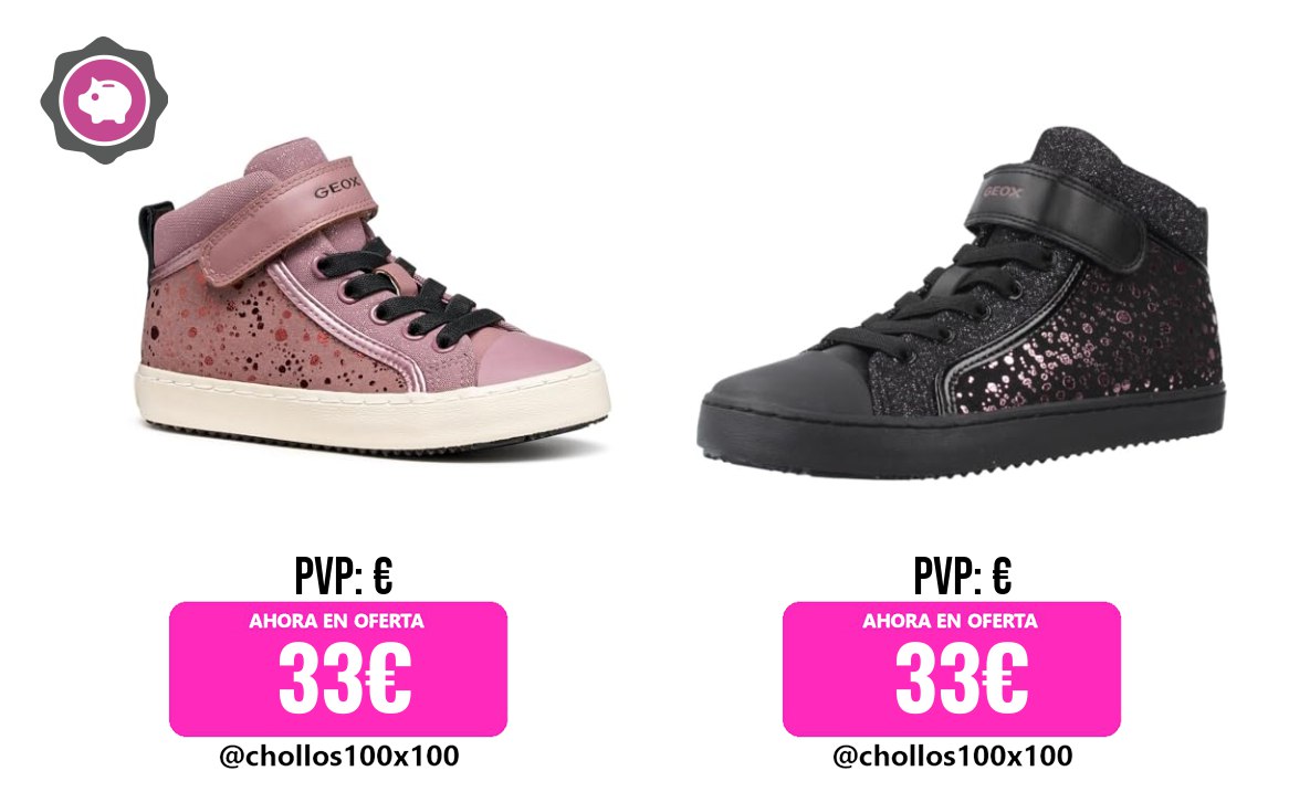 Chollazos Geox Niña Geox J Kalispera Girl Sneaker, Dk Rose/Black, 34 Eu, Dk Rose Black