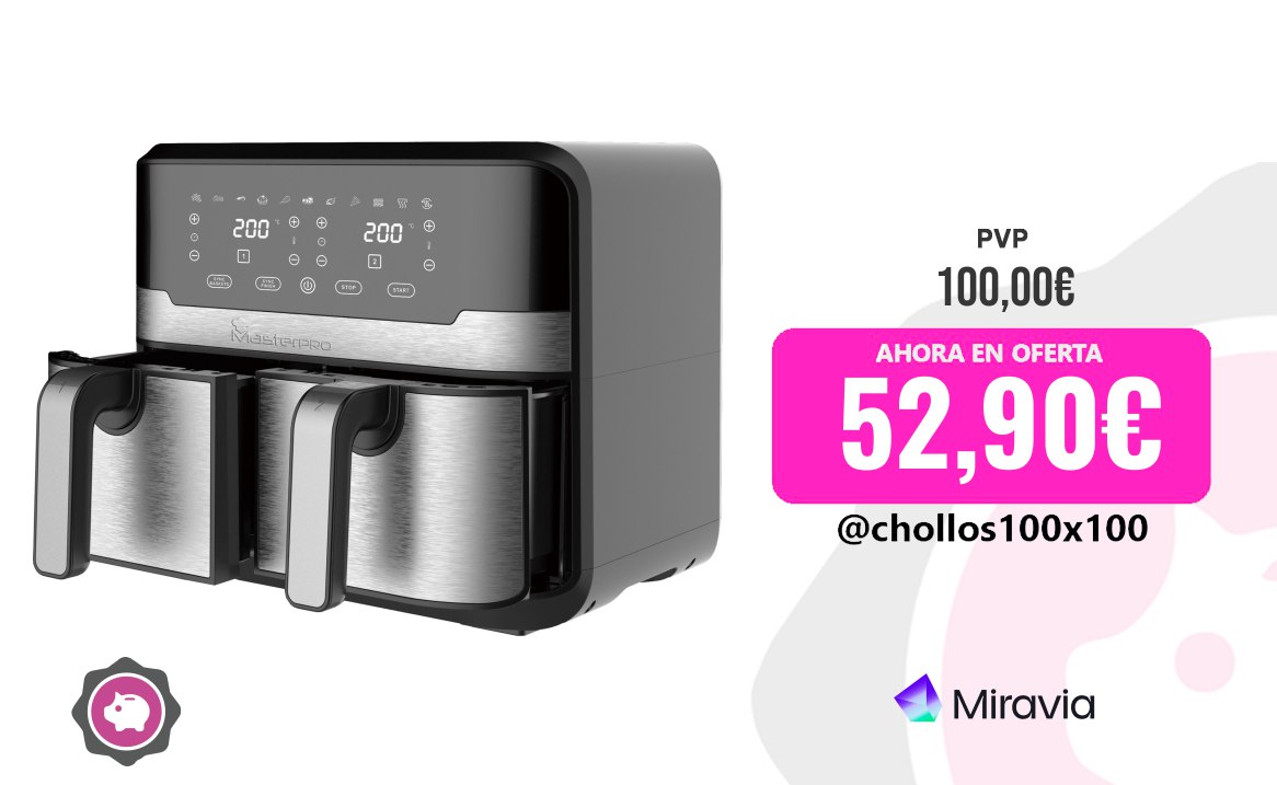CHOLLAZO ROCKET DUO #Miravia - Freidora de Aire MasterPro Rocket Duo 900