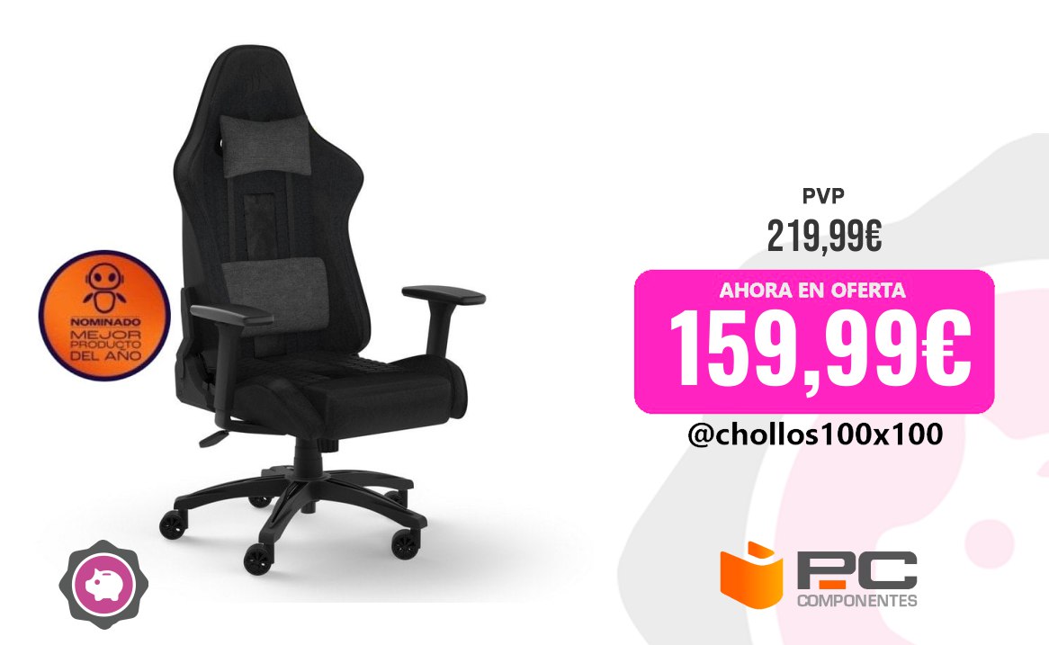 Silla Gaming Corsair Tc100 Relaxed V2 Fabric Silla Gaming Negra Con Cojí