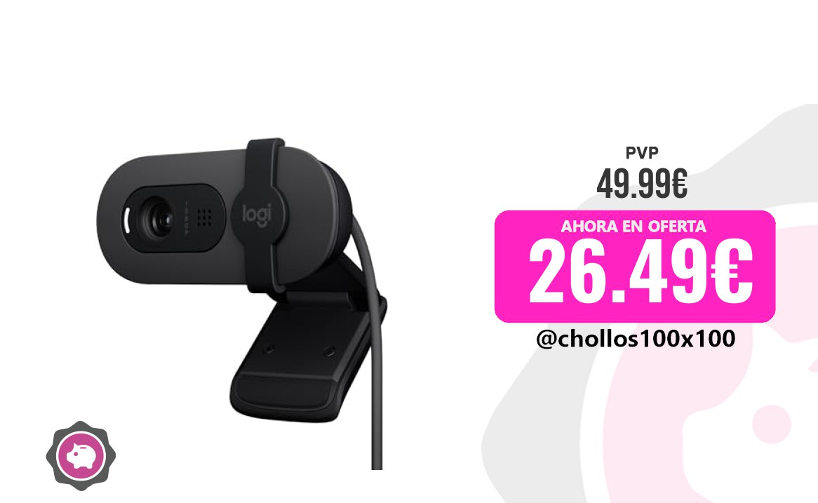 Cámara Logitech Personal Logitech Brio 100, Cámara Web Full HD Pa