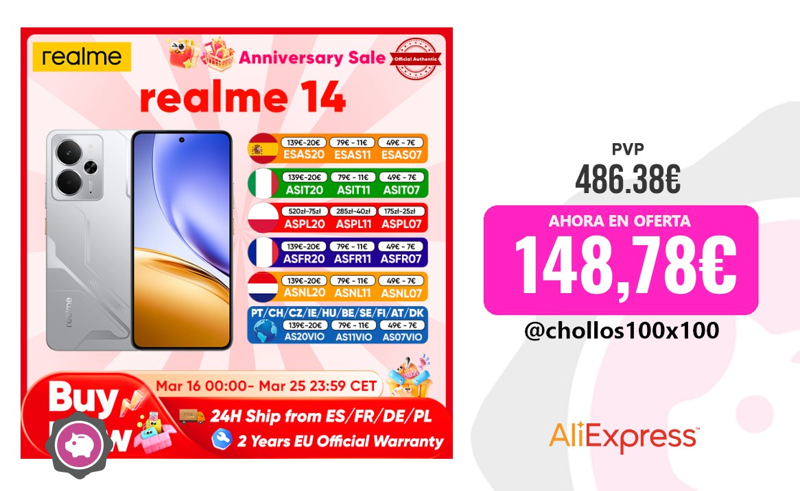 Teléfono Realme Teléfono Inteligente Realme 14 5G, Snapdragon 6 Gen 4, Pan
