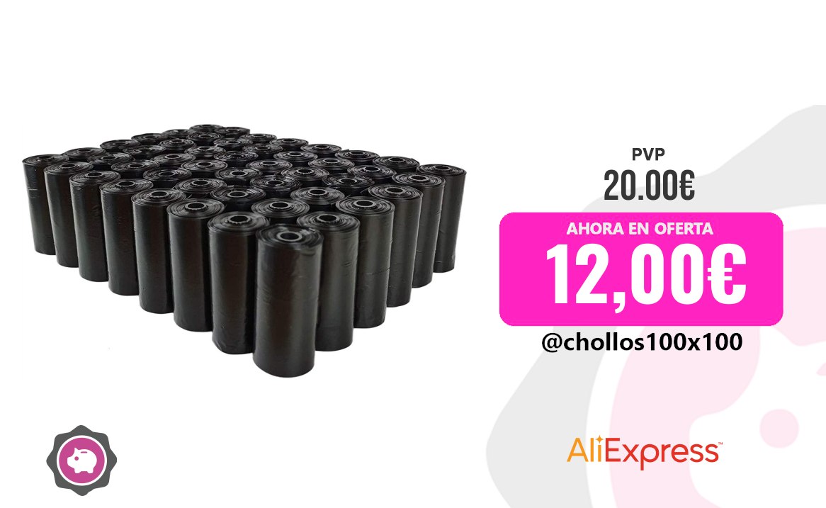 CHOLLAZO DOG WASTE: Rollos de bolsas para excrementos de perros