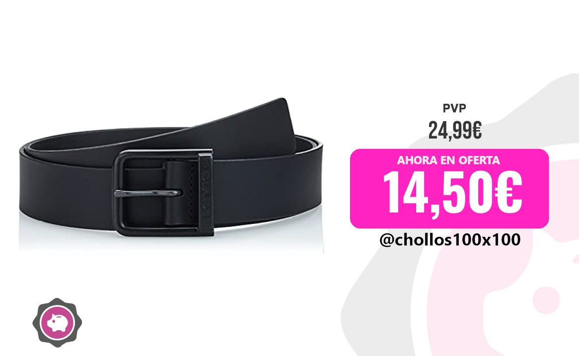 Levi's Belt Levi's Alderpoint Metal, Cinturón Hombre, Negro (Regular Bl
