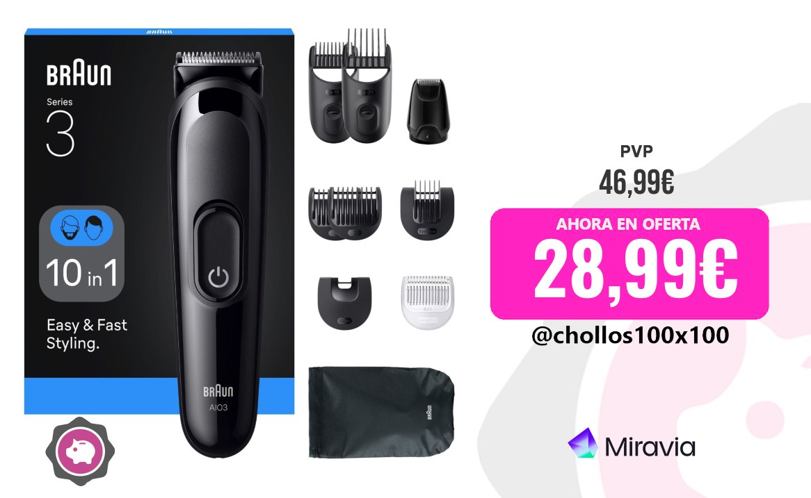 Braun Cortapelos Braun Series 3 Cortapelos All-In-One, Kit Para Arreglar El C