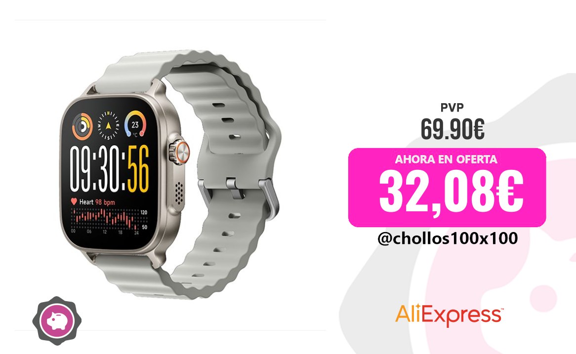 Reloj Inteligente Smartwatch - Realme Watch 5, Versión Global, Gran Pantall