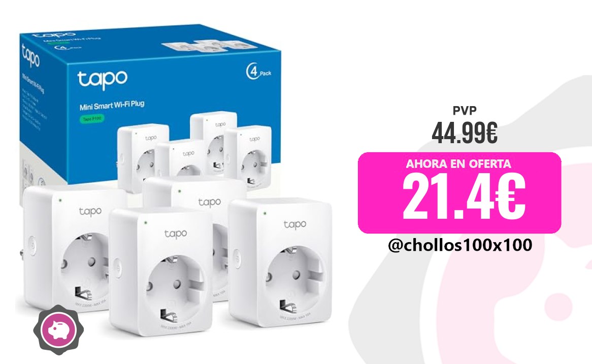 Enchufe Inteligente Personal Tapo P100 (4 Paquetes) – Mini Enchuf