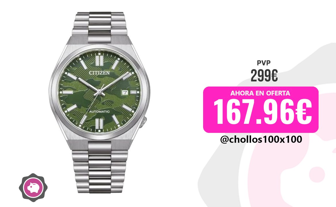 Reloj Automático Citizen Reloj Automático Nj0159-86X, Verde/Camuflaje