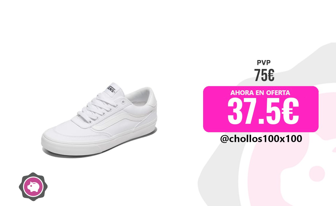 Vans Brooklyn Vans Hombre Brooklyn Ls Zapatilla White And White 42.5