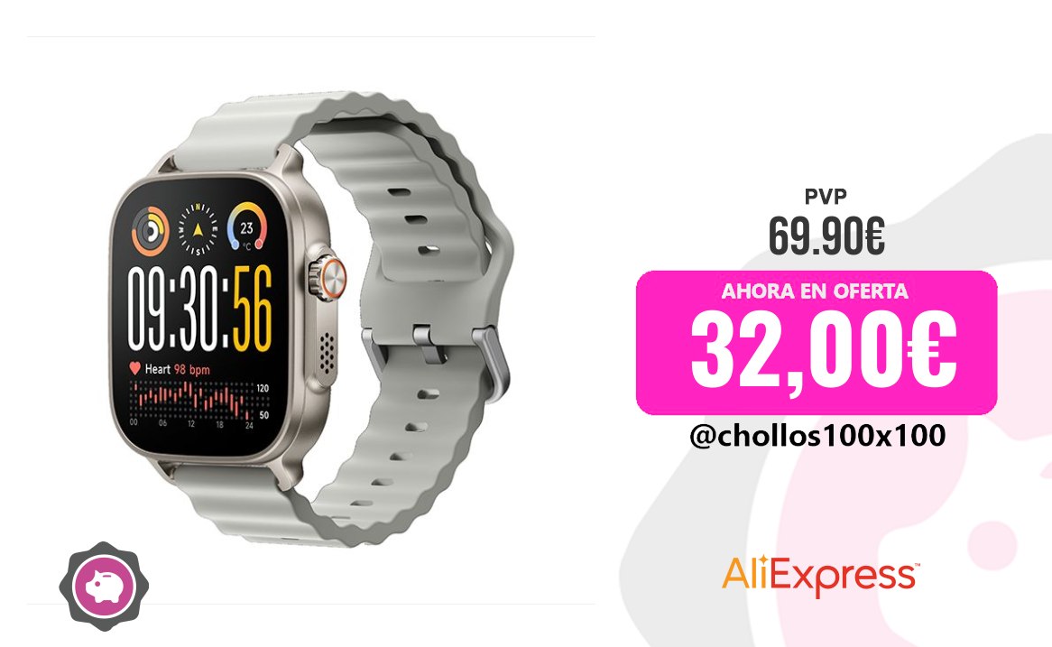 Reloj Inteligente Smartwatch - Realme Watch 5, Versión Global, Gran Pantall