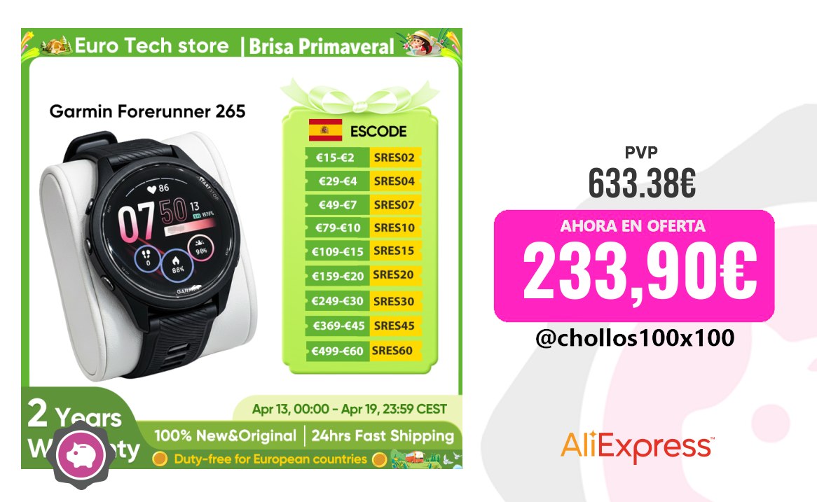 Reloj Garmin Reloj Inteligente Deportivo Garmin Forerunner 265 Con Gps, Pant