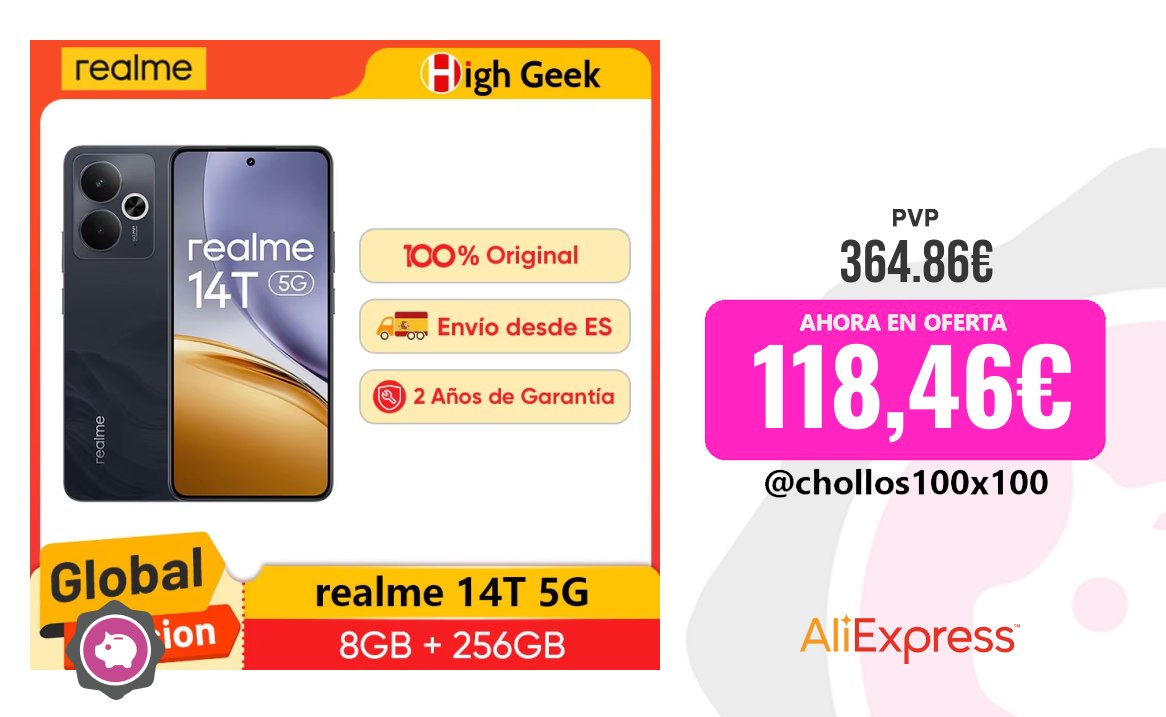 Realme 14T Versión Global Realme 14T Smartphone 5G Mediatek Dimensity 6300