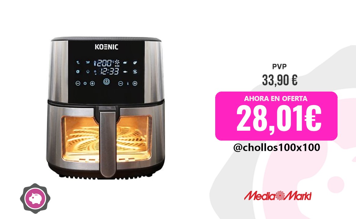 Freidora Aire Freidora De Aire - Koenic Kaf 71523 B, 1500 W, 7.2 L Cesta Xxl