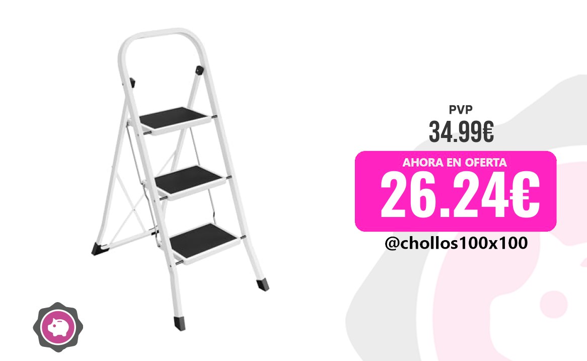 Escalera de tijera plegable SONGMICS con 3 peldaños