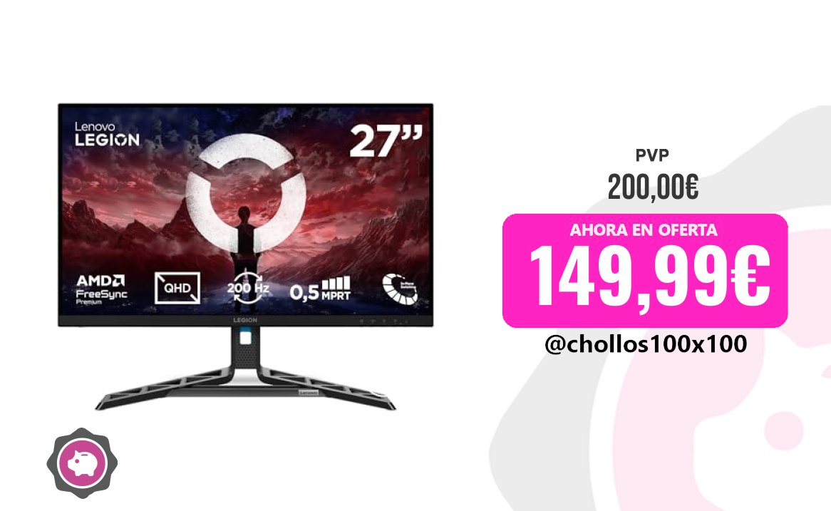 Oferta del año: Monitor gaming Lenovo Legion R27qe