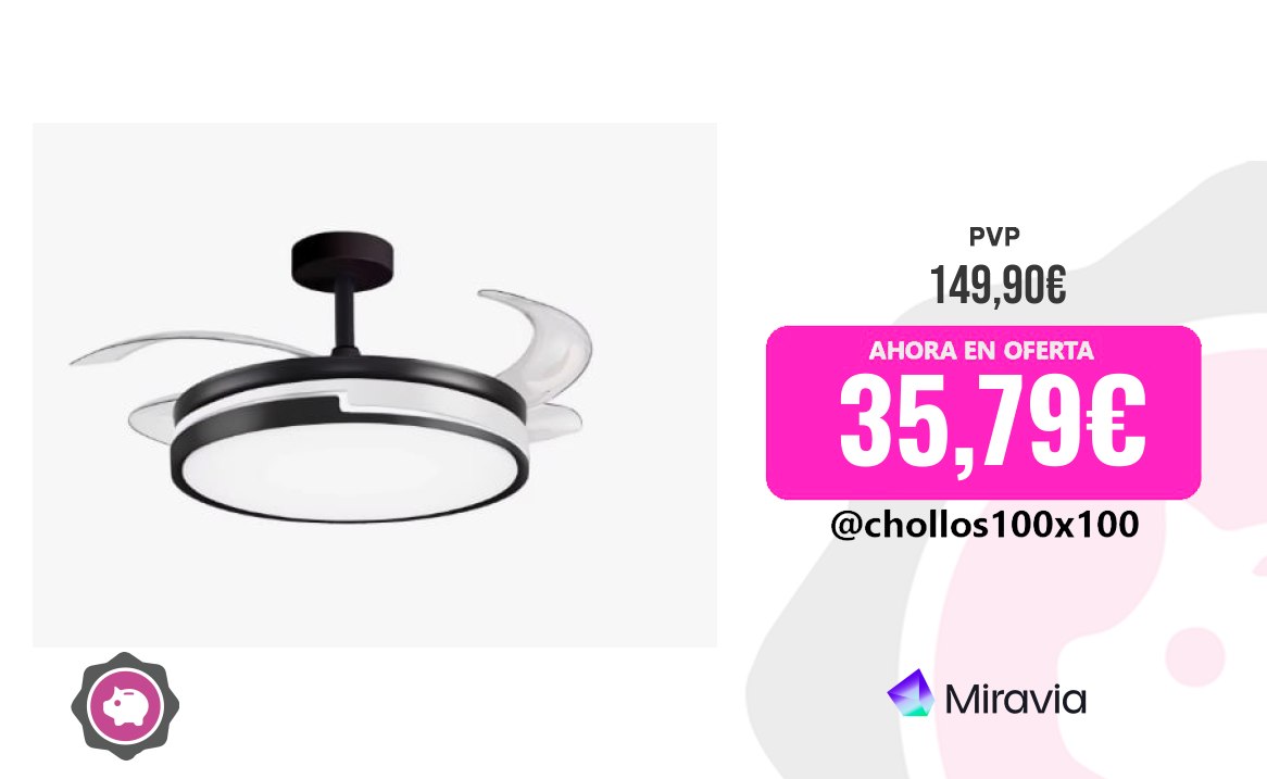 Ventilador Robin Bel Air Home - Ventilador De Techo Robin Con Luz LED Persona
