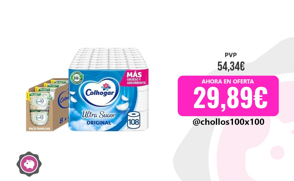 CUPONAZO Pack Ahorro Colhogar Ultra Suave 108 Rollos + Toallitas Húmedas Al