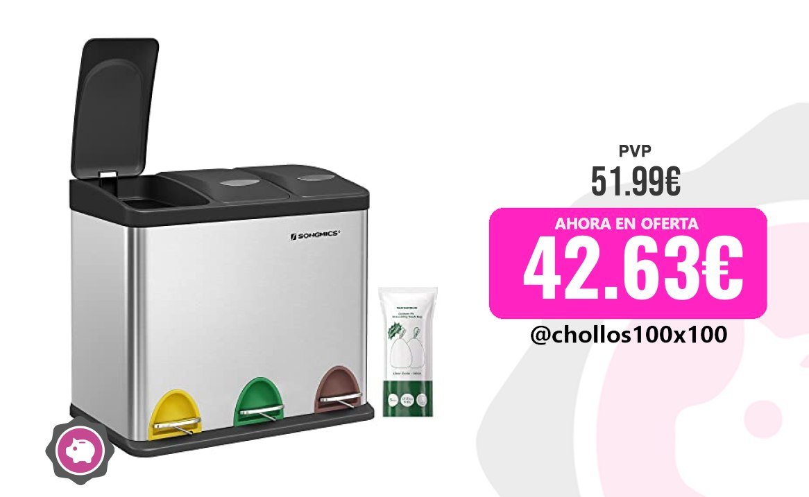 Cubo Basura Songmics Cubo De Basura De Cocina, Basurero Clasificador 3 X