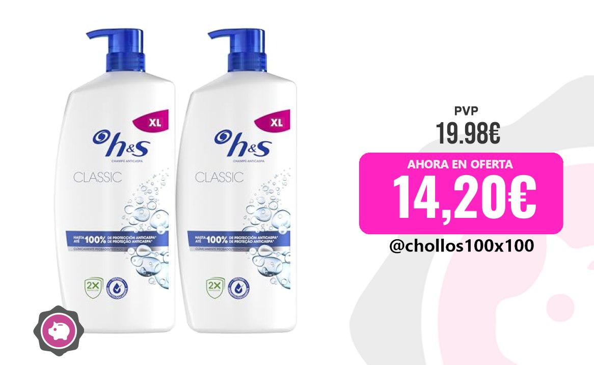 Champú Anticaspa H&S Classic Champú Anticaspa 2X800Ml Con Dispensad
