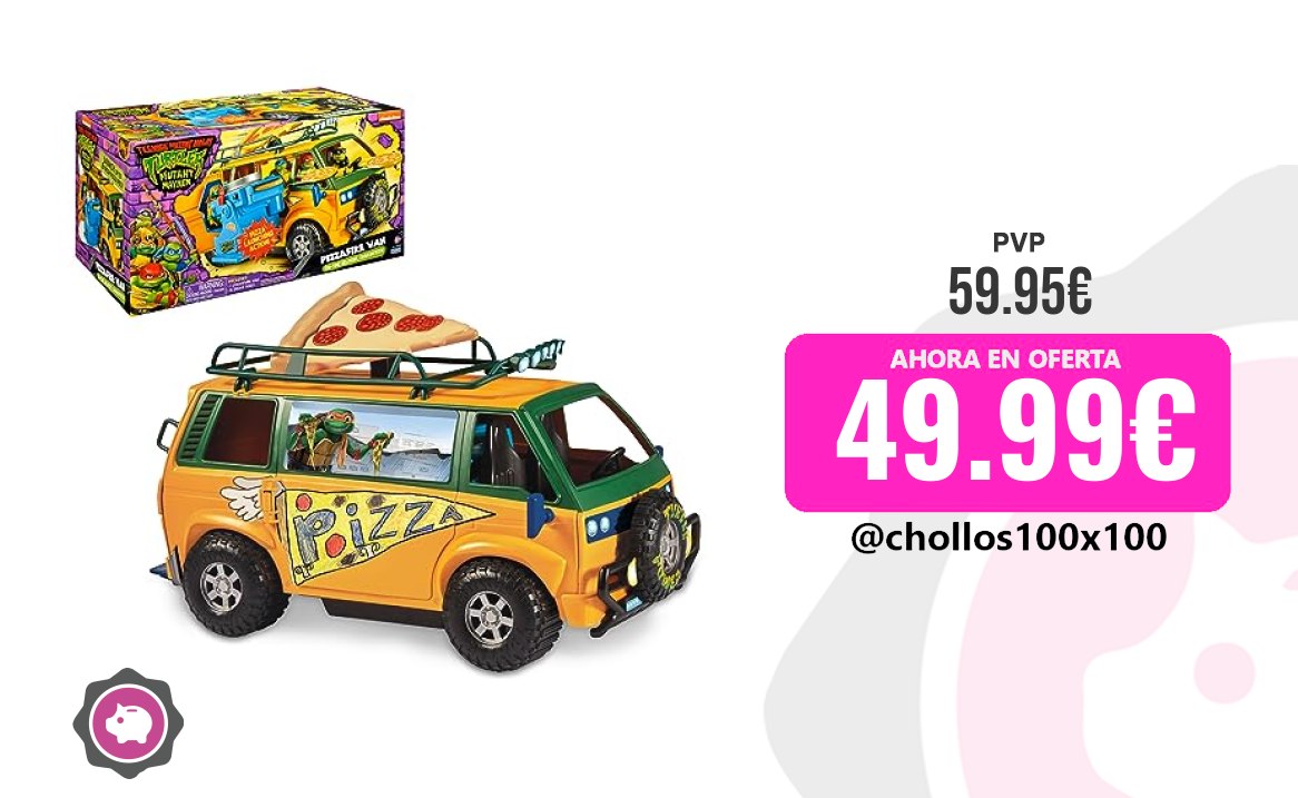 Furgoneta Tortugas Tortugas Ninja Pizza Fire Delivery Van, Juguete De