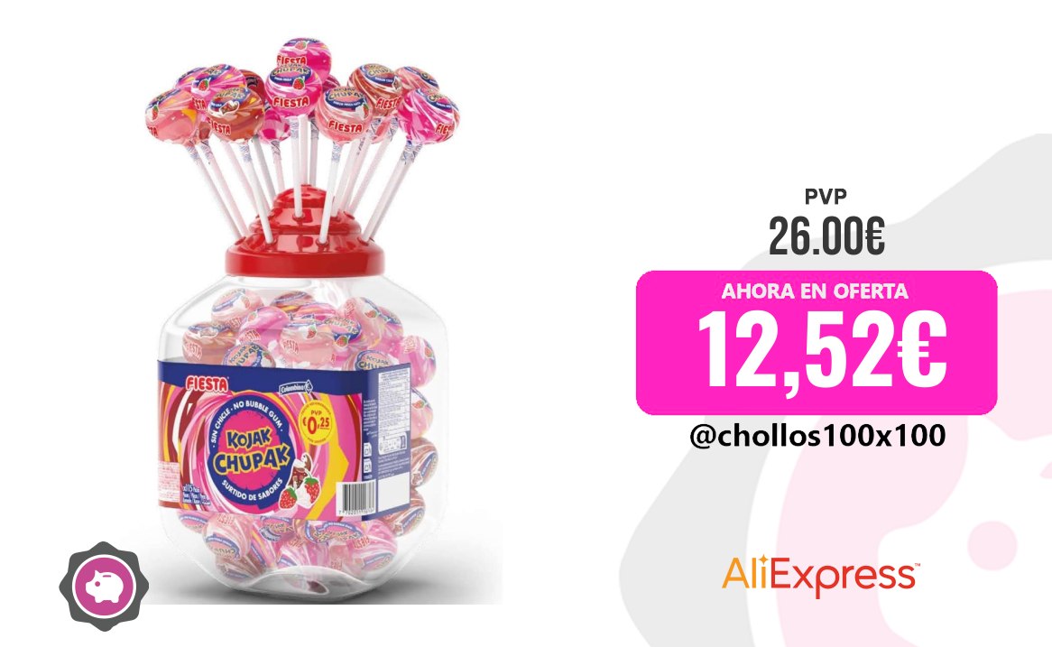 Chupa Kojak Chupa Kojak Fiesta Sin Chicle Surtidos Sabor Cola, Fresa Y Fresa