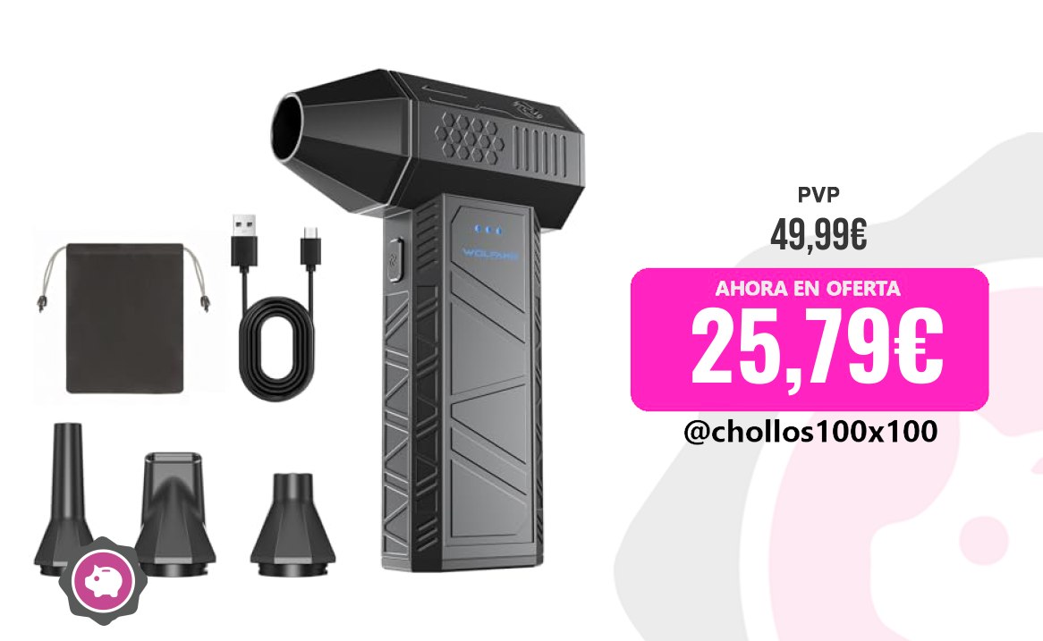CUPONAZO #Amazon: Soplador de aire eléctrico Wolfang a 110000 rpm