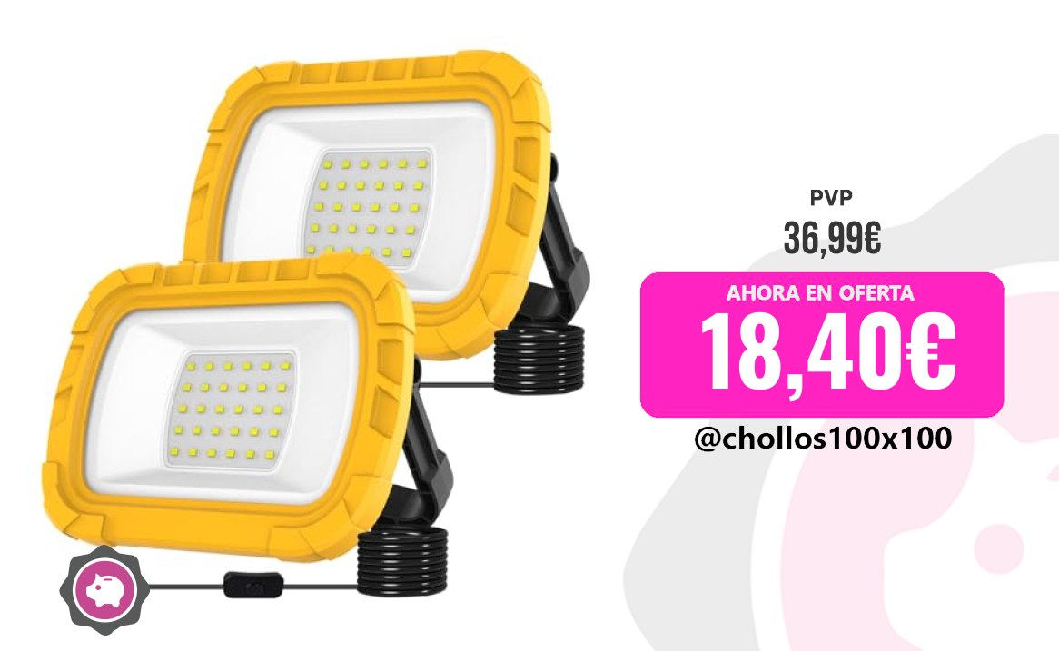 T-Sun Foco T-Sun 30W Foco LED Portátil, 1000Lm Foco Trabajo LED Con Enc