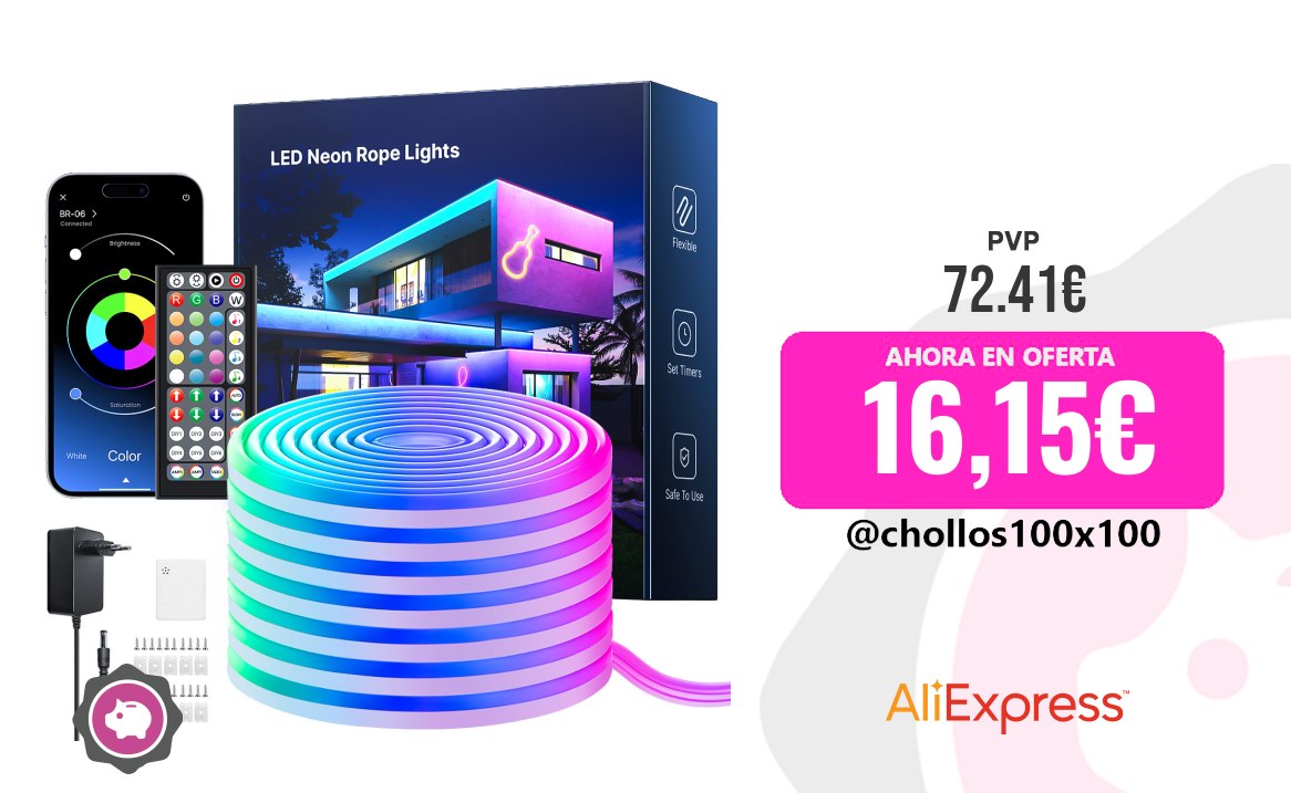 Tira Neón Tira De Luces De Neón Flexibles RGB Con Aplicación/Control Re