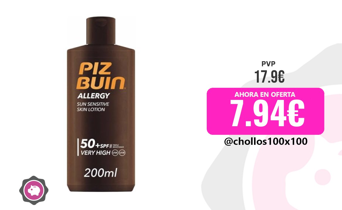 Protector Solar Piz Buin Allergy Sun Sensitive Skin Lotion Fps 50 (20