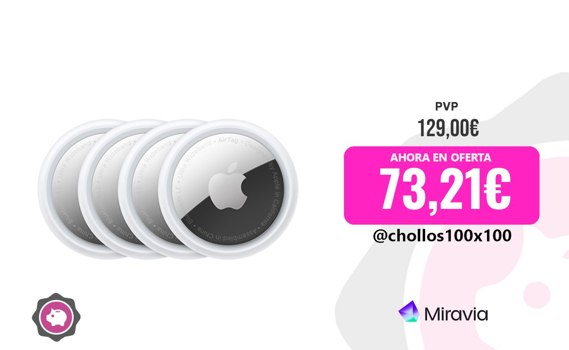 Apple Airtag Apple Airtag, Rastreador Inteligente, Paquete De 4, Compatible C