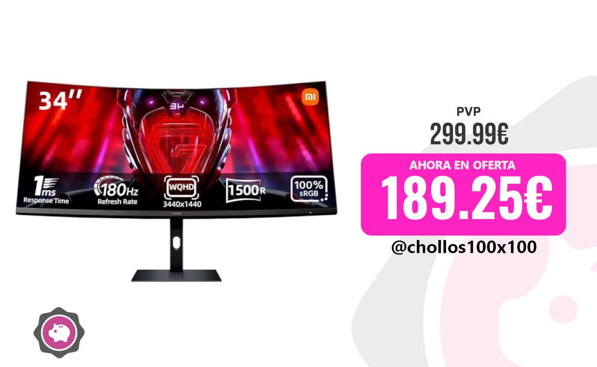 Monitor Gaming Personal Xiaomi Curved Gaming Monitor G34Wqi - Monit