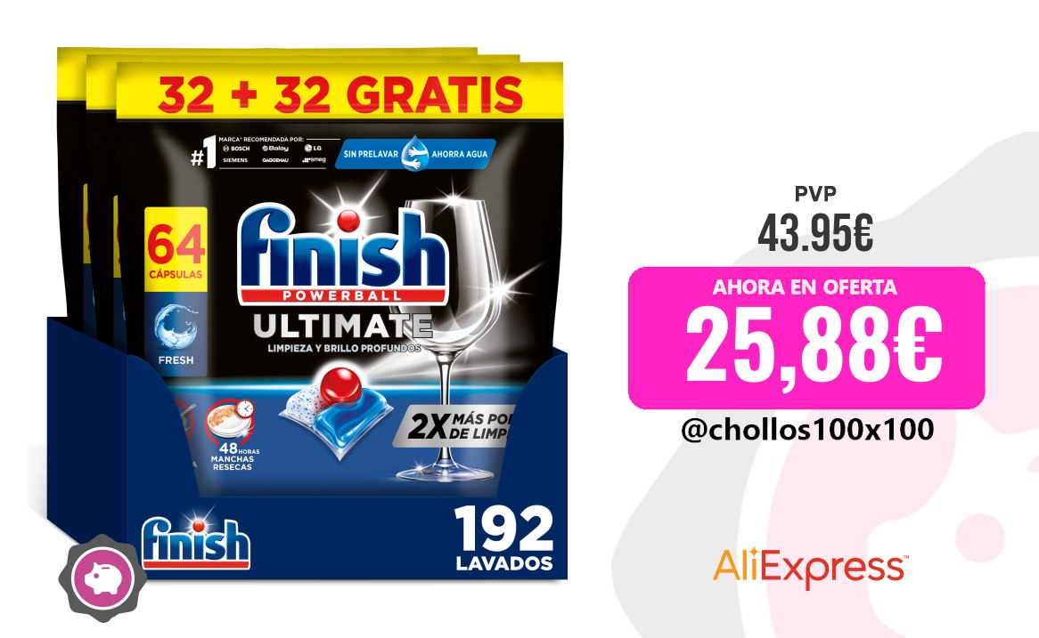 Finish Powerball Finish Powerball Ultimate 192 Pastillas Para Lavavajillas (