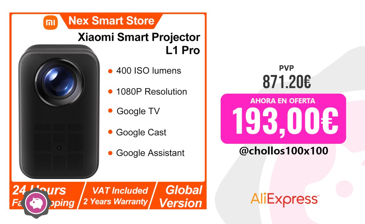 Proyector Xiaomi Proyector Inteligente Xiaomi L1 Pro, Google TV 400 Lúmenes