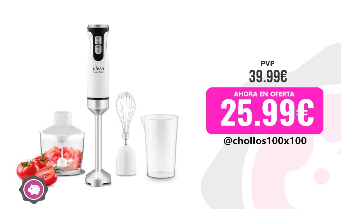 Batidora Ufesa Ufesa Solar Max Batidora De Mano, Potencia 1200W, 12 Ve