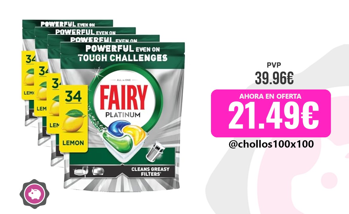 Cápsulas Lavavajillas Fairy Platinum Cápsulas De Lavavajillas, Li