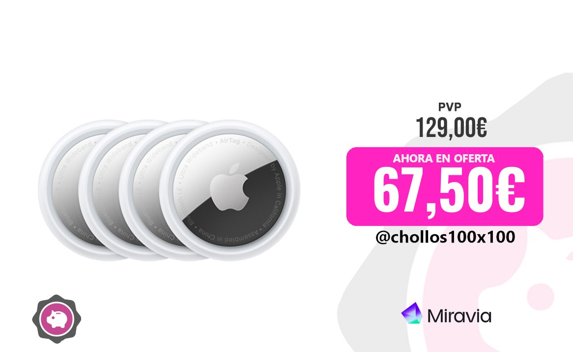 Apple Airtag Apple Airtag, Rastreador Inteligente, Paquete De 4, Compatible C