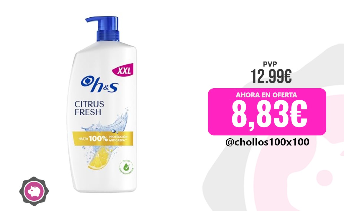 Citrus Fresh H&S Citrus Fresh Anticaspa Champú 1000Ml Con Dispensado