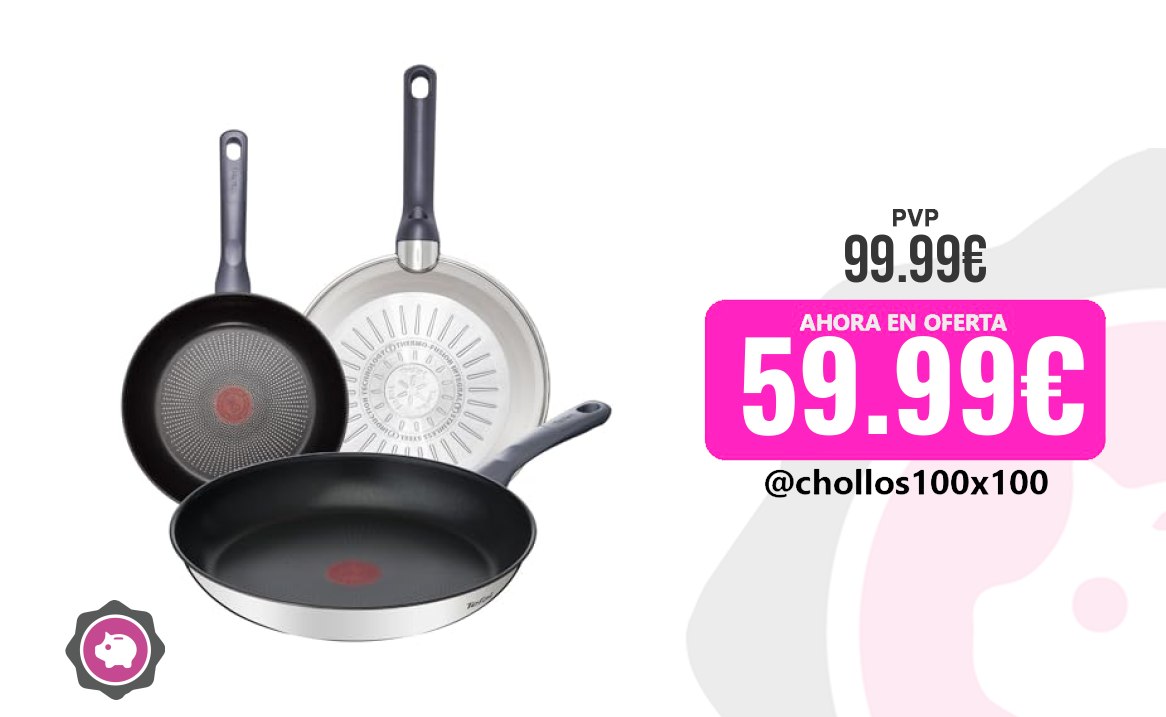 Sartenes Tefal Tefal Daily Cook - Juego De Sartenes De 24/26/30 Cm, Apto