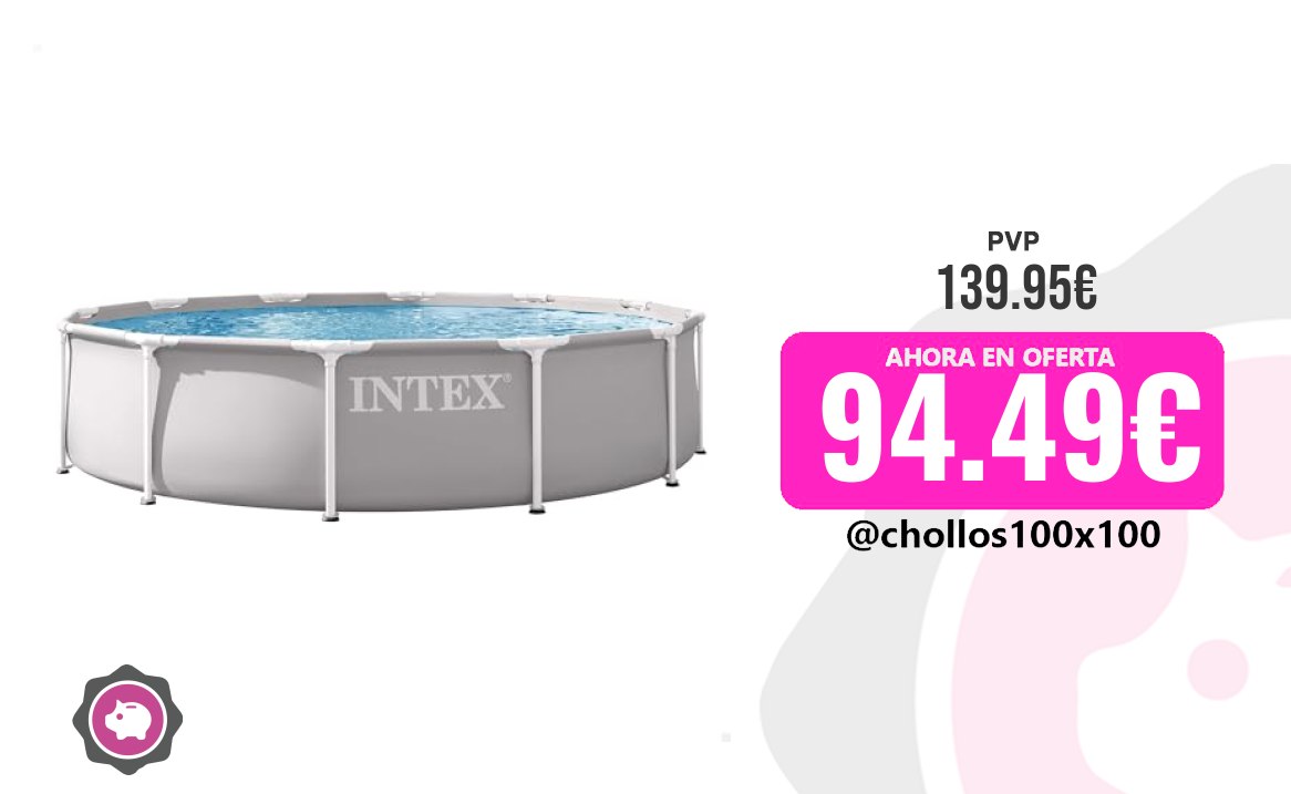 Piscina Desmontable Y Jardín Intex - Piscina Desmontable, Gris, D366