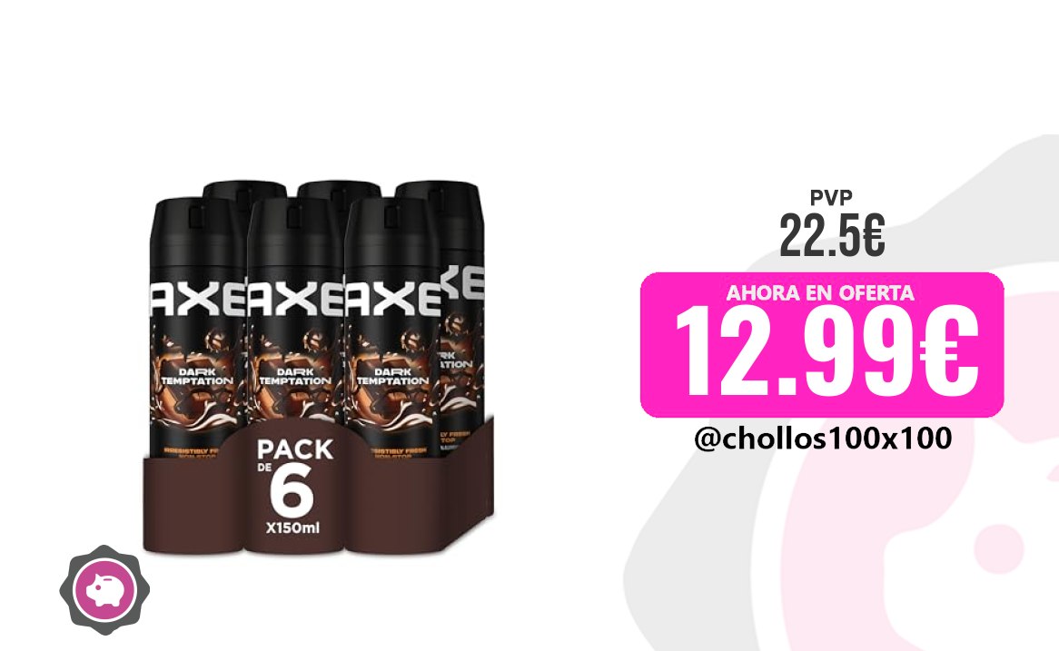 Desodorante Axe Axe Dark Temptation Desodorante - 150 Ml - Pack De 6