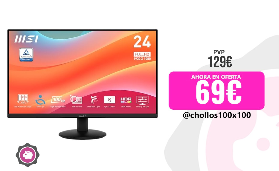 Msi Monitor Personal Msi Pro Mp242L Monitor De 23,8" FHD Para Ofici