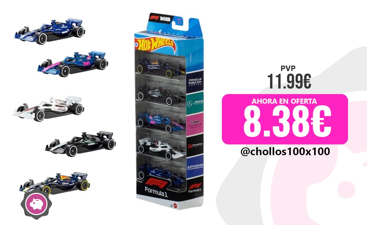 Hot Wheels Hot Wheels Formula 1 Pack De 5 Coches De Juguete Metálico