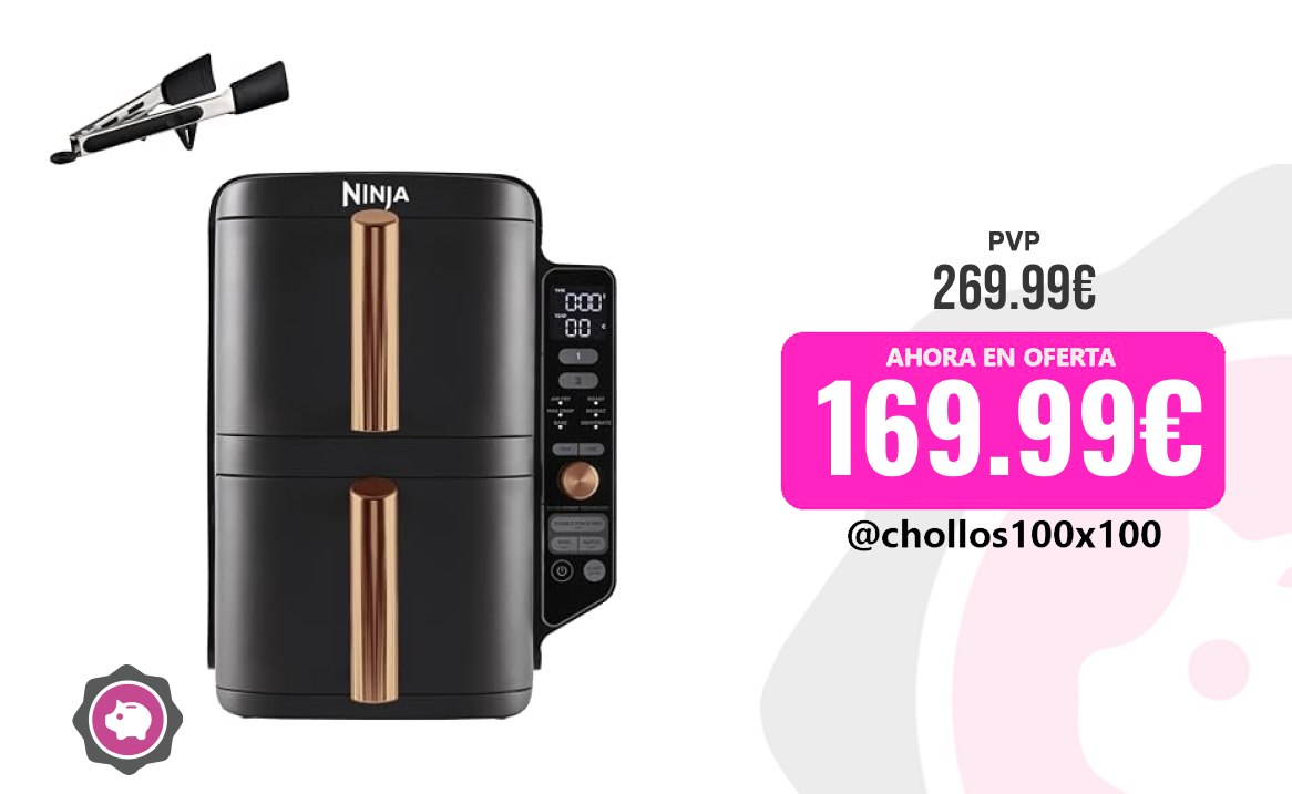 Freidora Ninja Ninja Double Stack Xl Freidora De Aire De 9,5 L, Doble