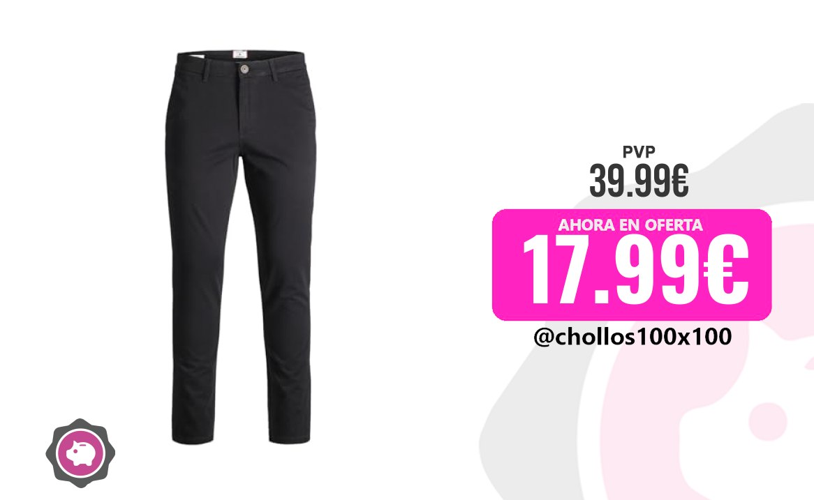 Pantalones Hombre Jack & Jones Jpstmarco Jjbowie Sa Black Noos, Pantalon