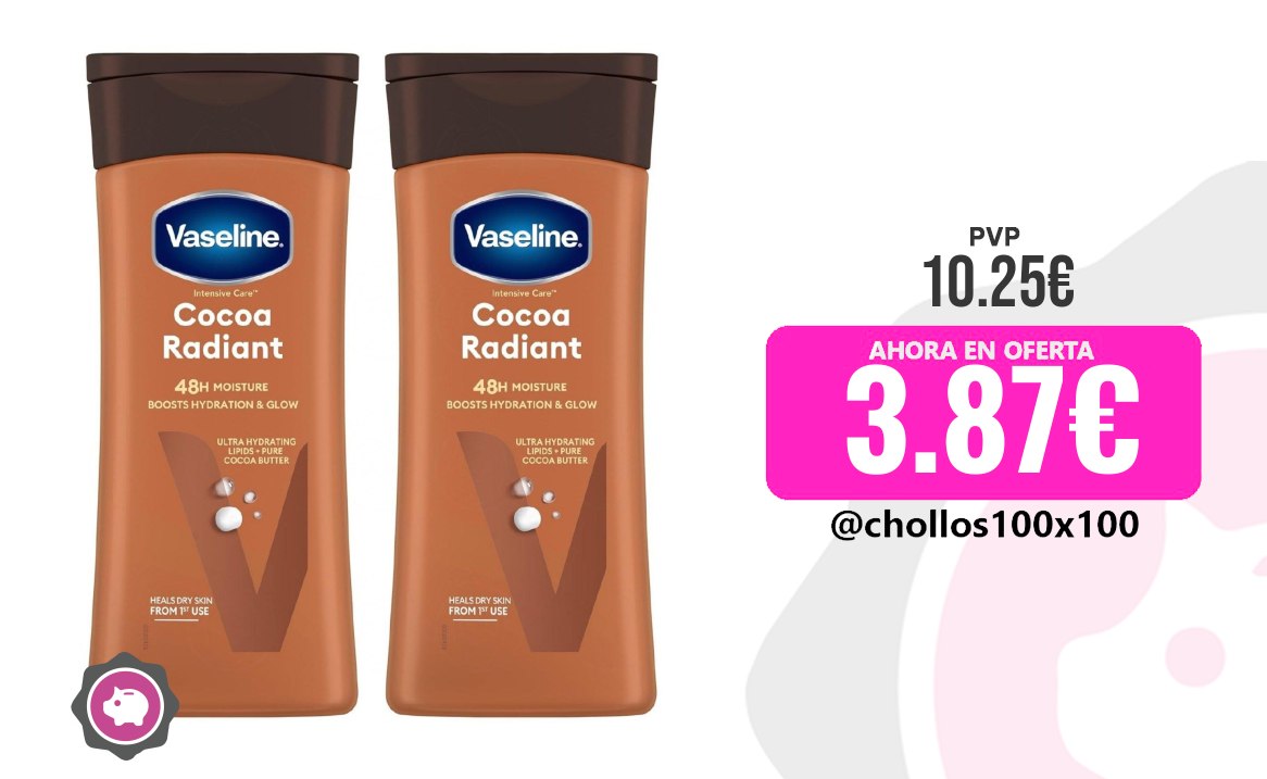 Cocoa Radiant Vaseline Intensive Care Cocoa Radiant, Loción Corporal oferta descuento