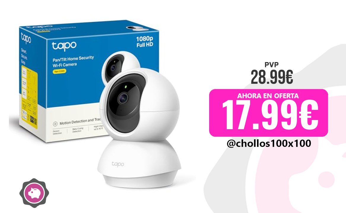Cámara Tapo Personal Tapo C200C – Cámara Ip Wi-Fi 360°, FHD 10