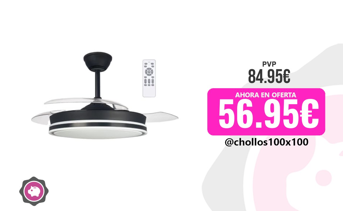 Ventilador Retráctil Wonderlamp - Ventilador De Techo Retrláctil Con A