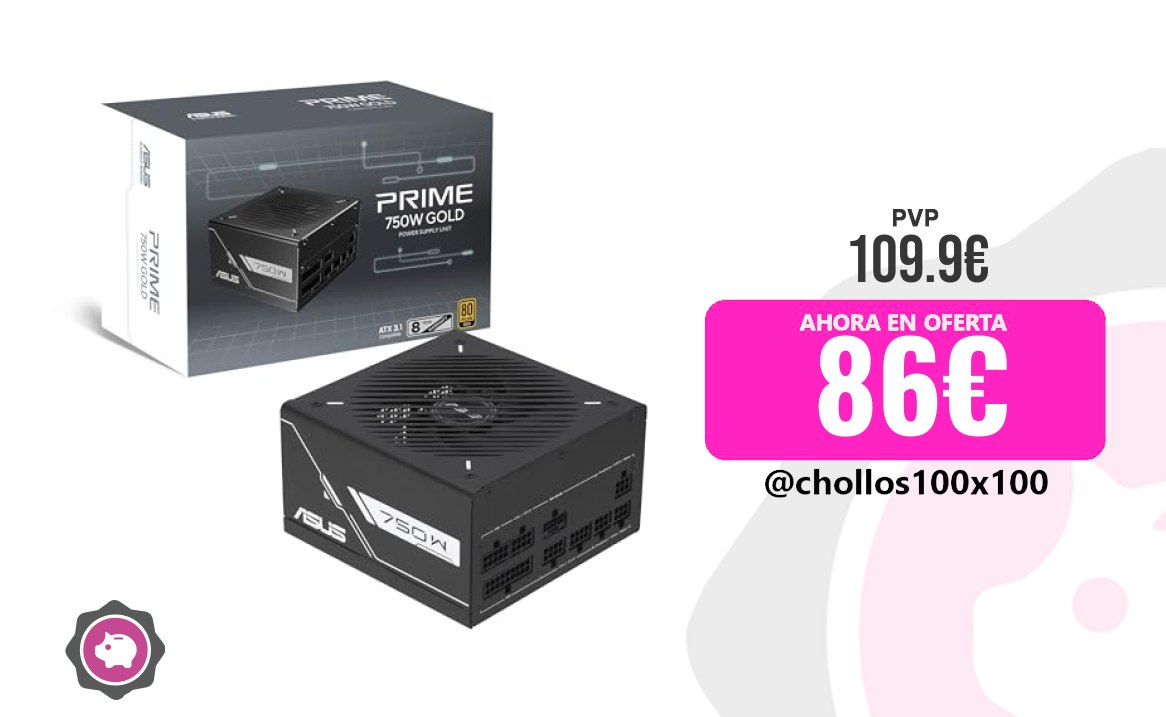 Fuente Modular Personal Asus Prime 750W Gold Black Edition - Fuente