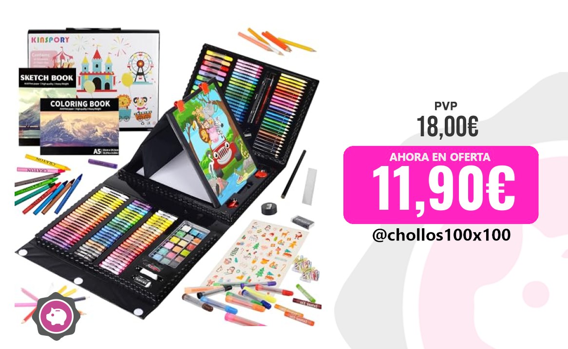 Cuponazo Kinspory 290 Piezas Maletin Pinturas Para Niños, Juegos De Dibujo, Pint