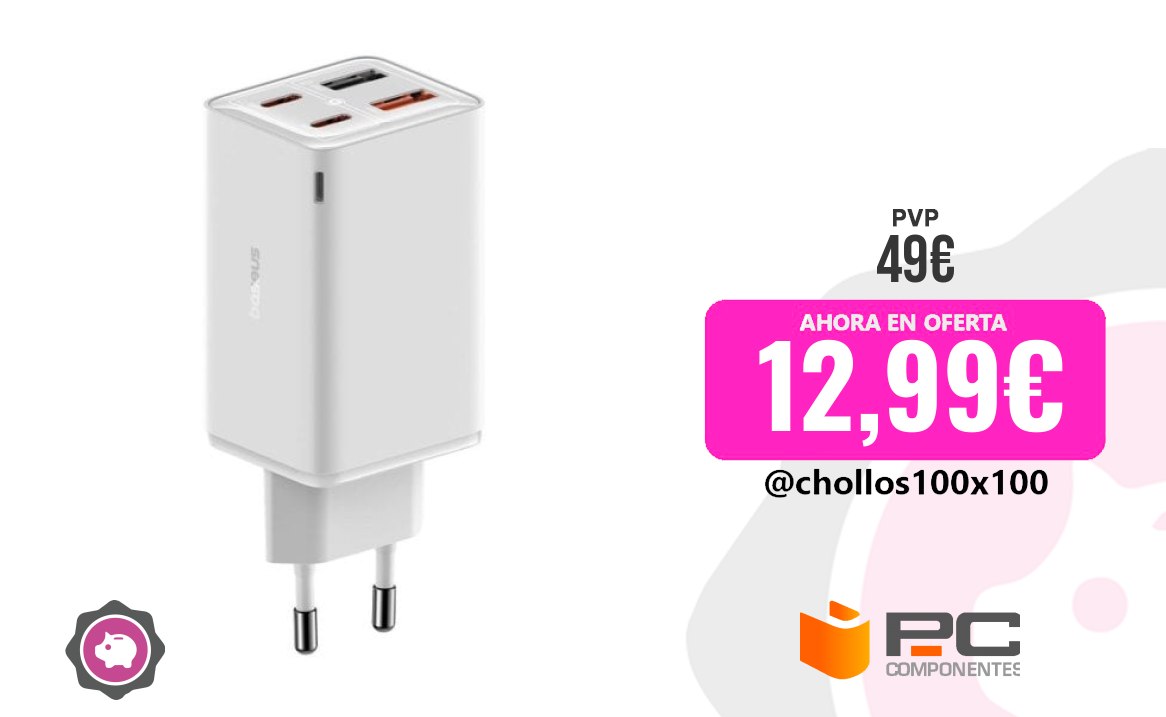 Baseus Gan6 Baseus Gan6 Pro Cargador De Pared 65W USB-C/USB-A Blanco B